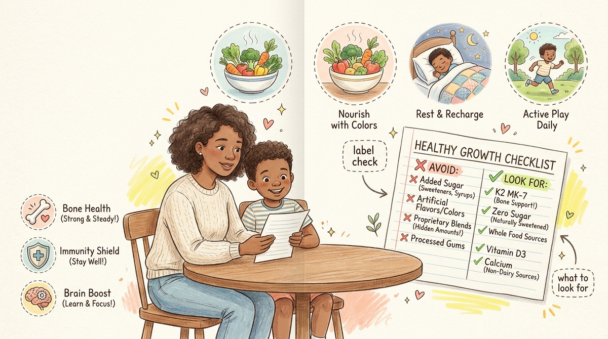 Vitamin D3 dosage for kids by age illustration