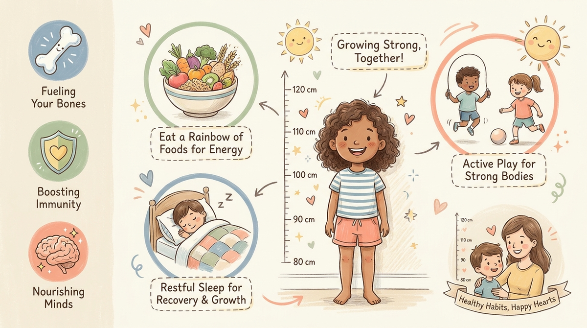 Girl measuring height against a wall growth chart